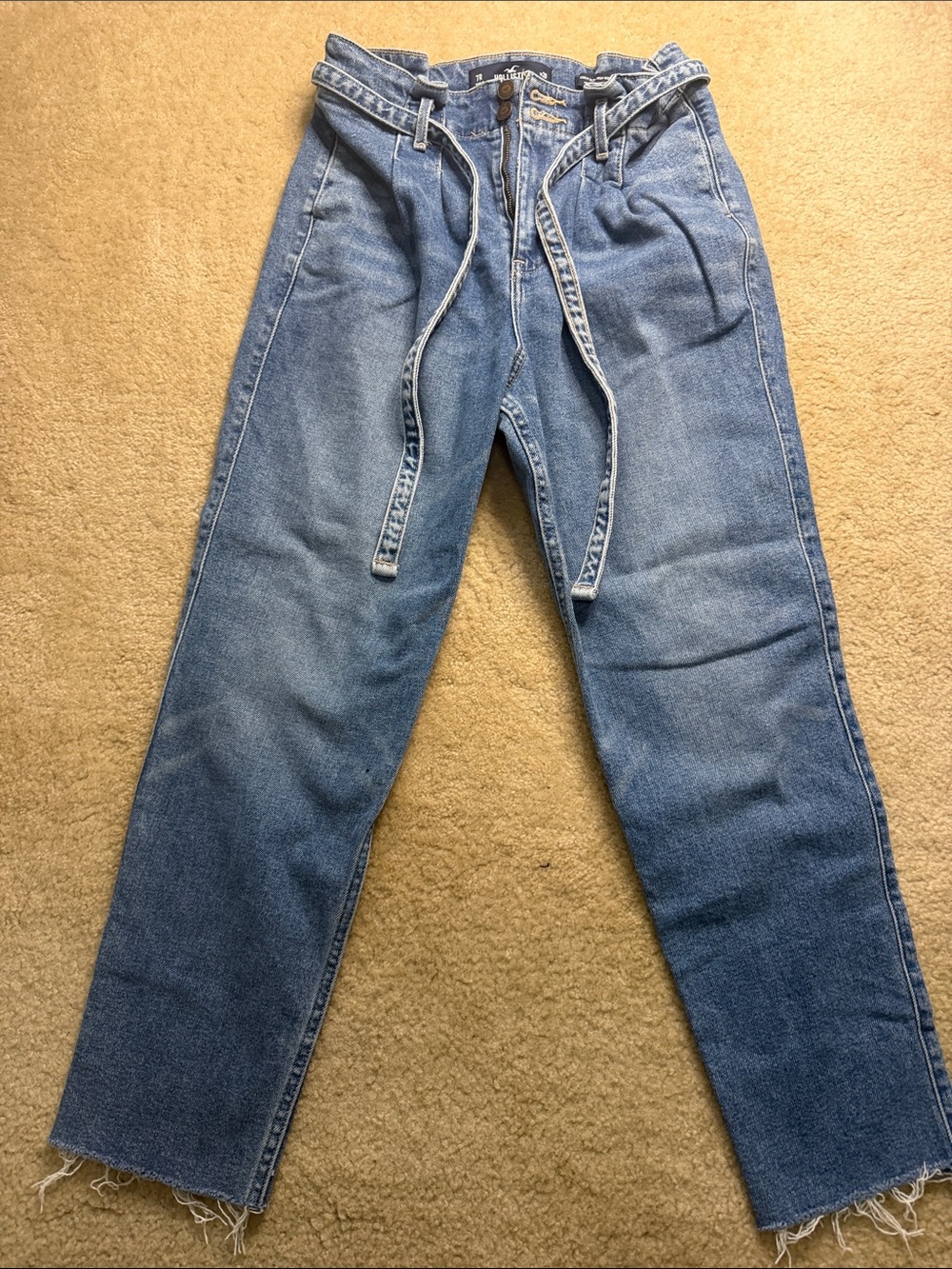 Hollister High-Rise Light Blue Paperbag Waist Jeans